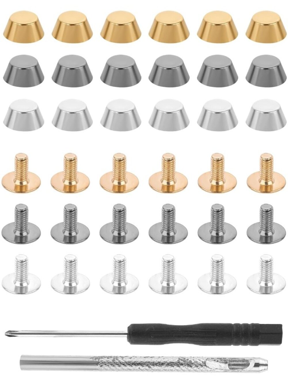 26Pcs Handbag Purse Feet Handbag Feet Nailhead Brass Studs Screw-Back Feet Flat